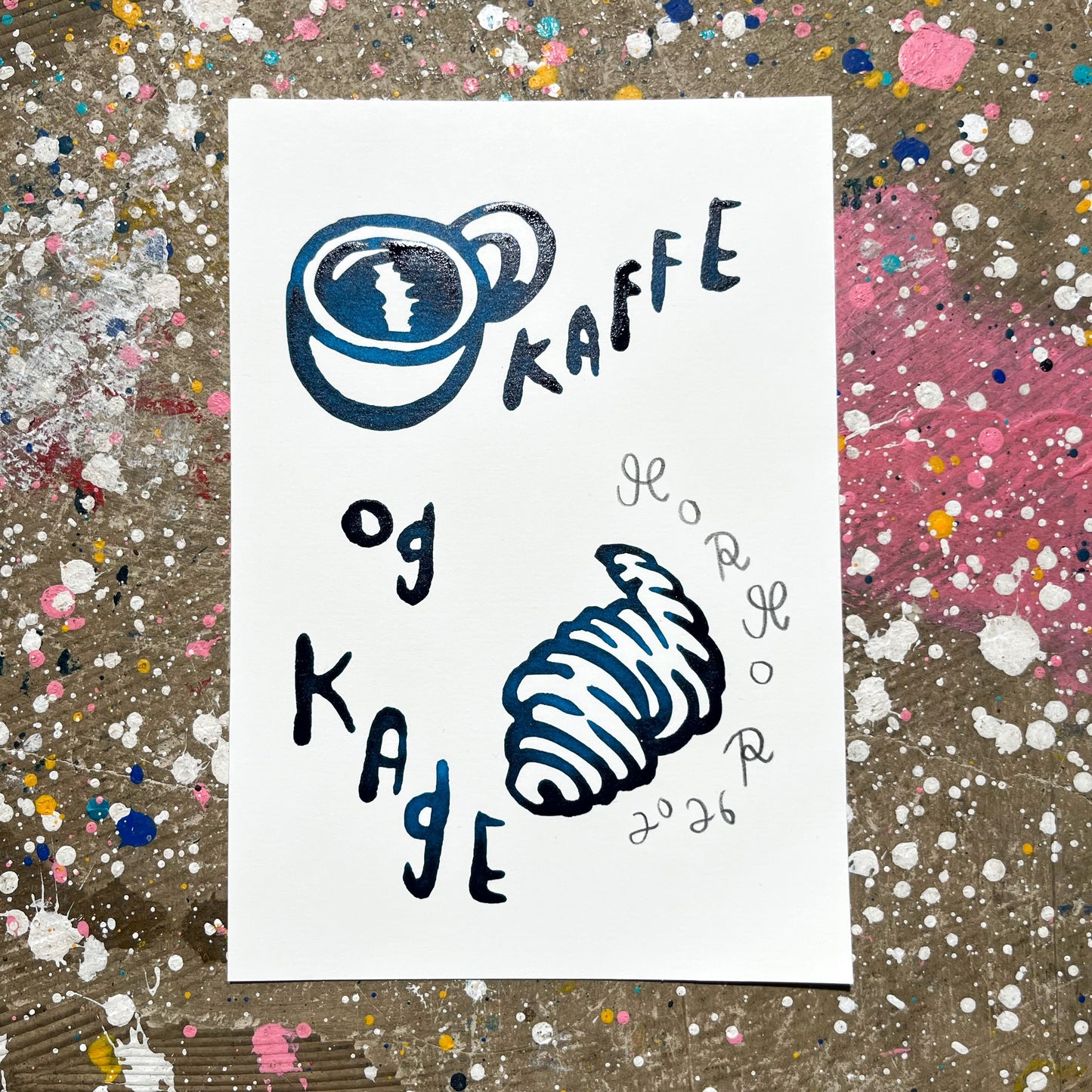 Kaffe og kage - 18x12,5 cm