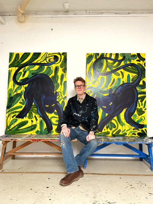 Sort panter - 140x100 cm 🌿