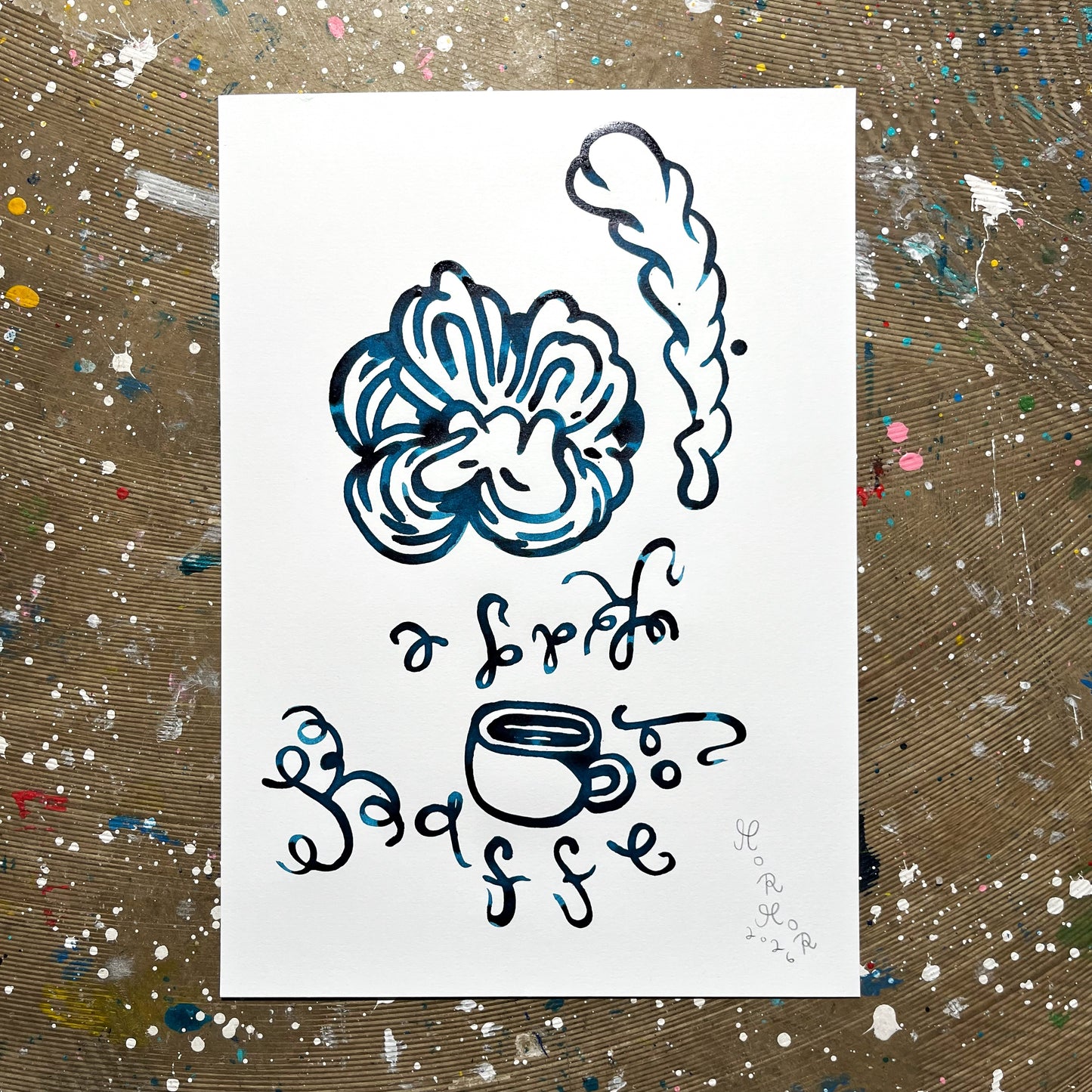 Kaffe og kage - A3 størrelse