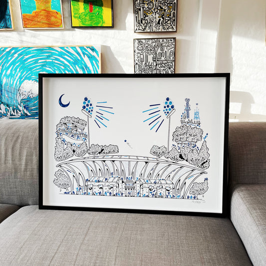 Allerede en bestseller - Over 170 stk. solgt! Aarhus Stadion - 50x70 cm ⚽️