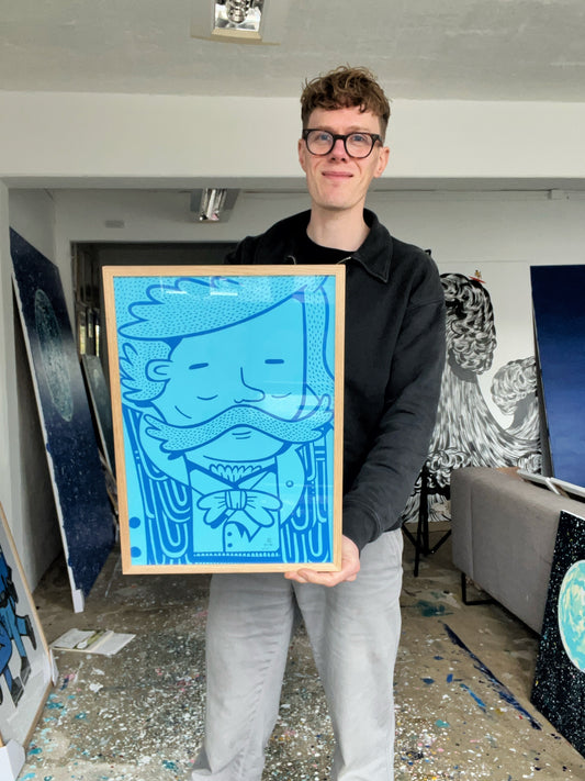 Indrammet Blue Gentleman - A3 størrelse