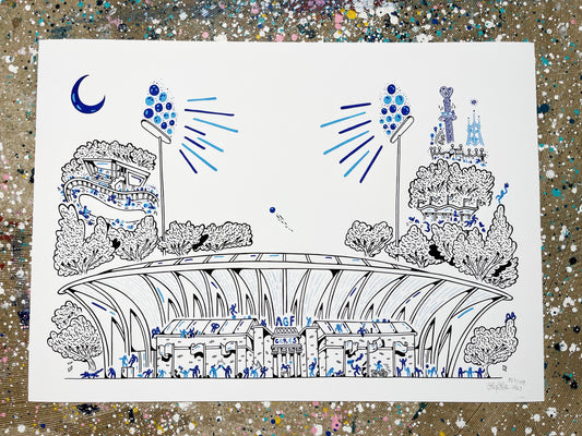 Få tilbage! AP udgave af Aarhus Stadion - 50x70 cm