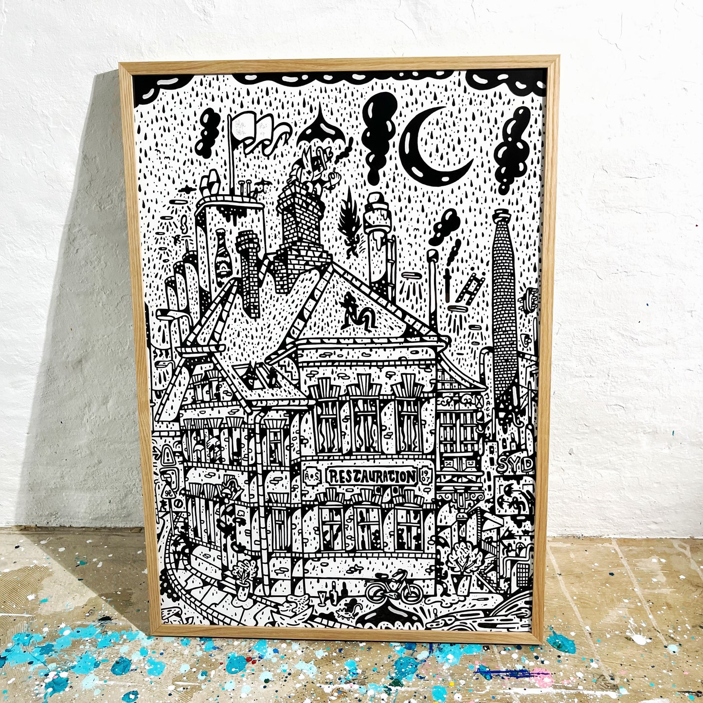 Indrammet Sydhavnen - 100x70 cm ☔️