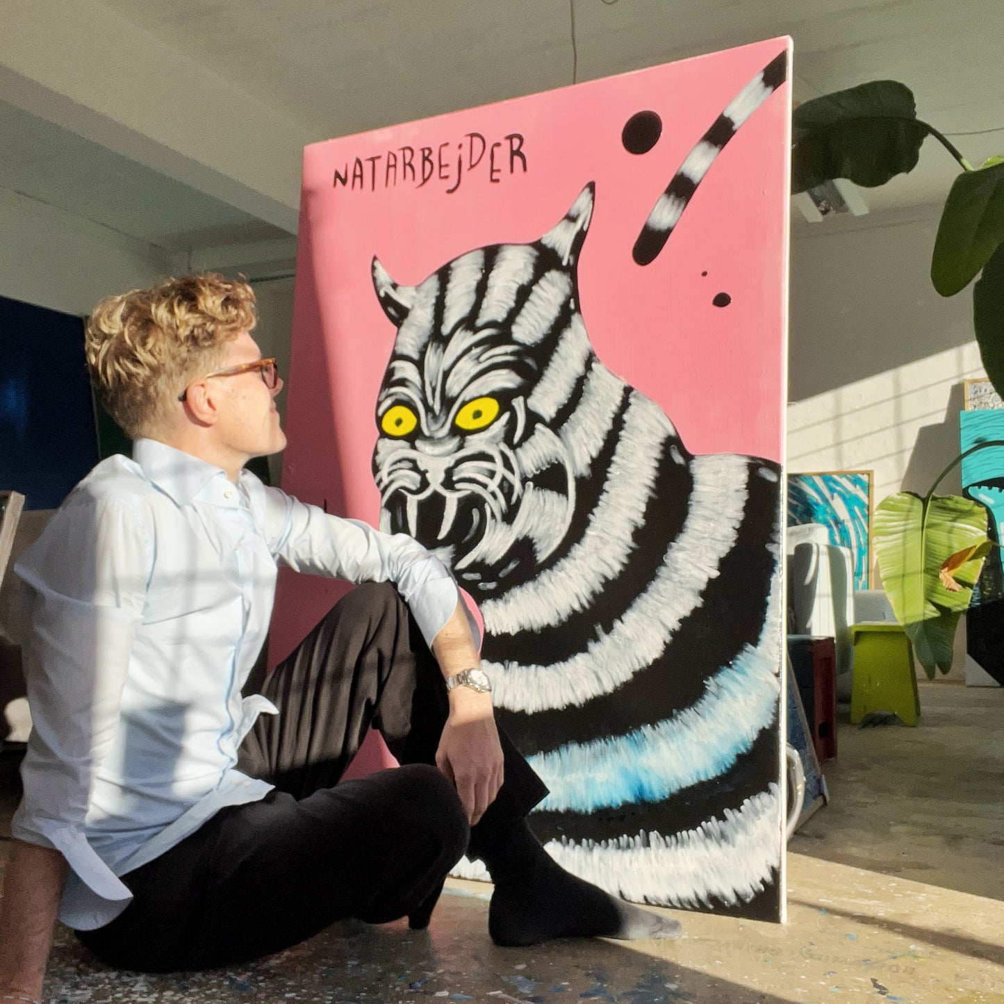 Natarbejder - 140x100 cm