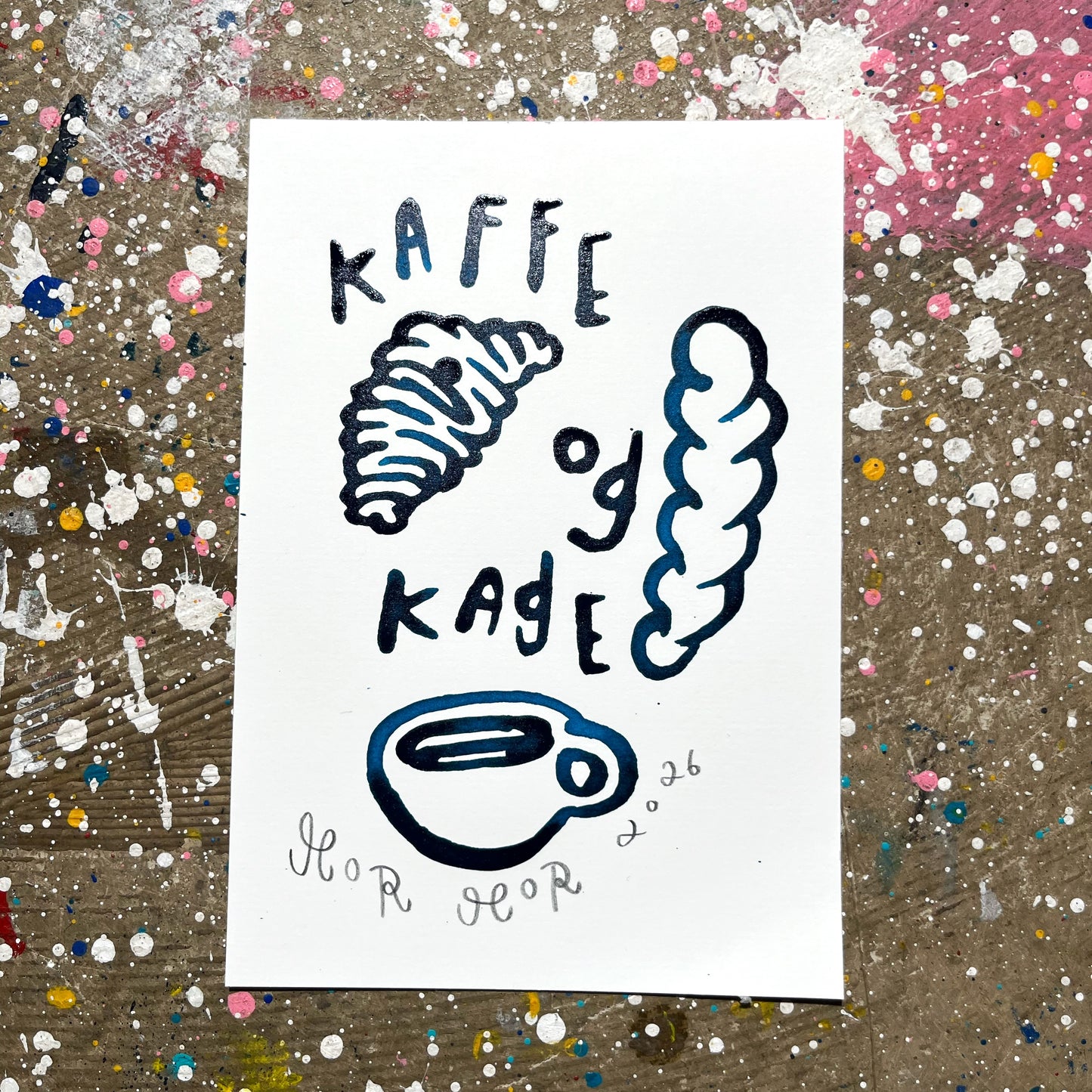 Kaffe og kage - 18x12,5 cm