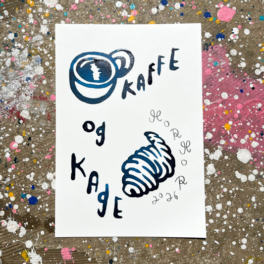 Kaffe og kage - 18x12,5 cm