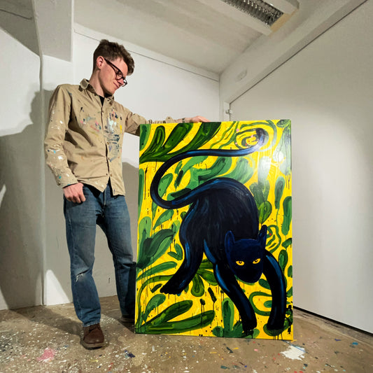 Sort panter - 140x100 cm 🌿