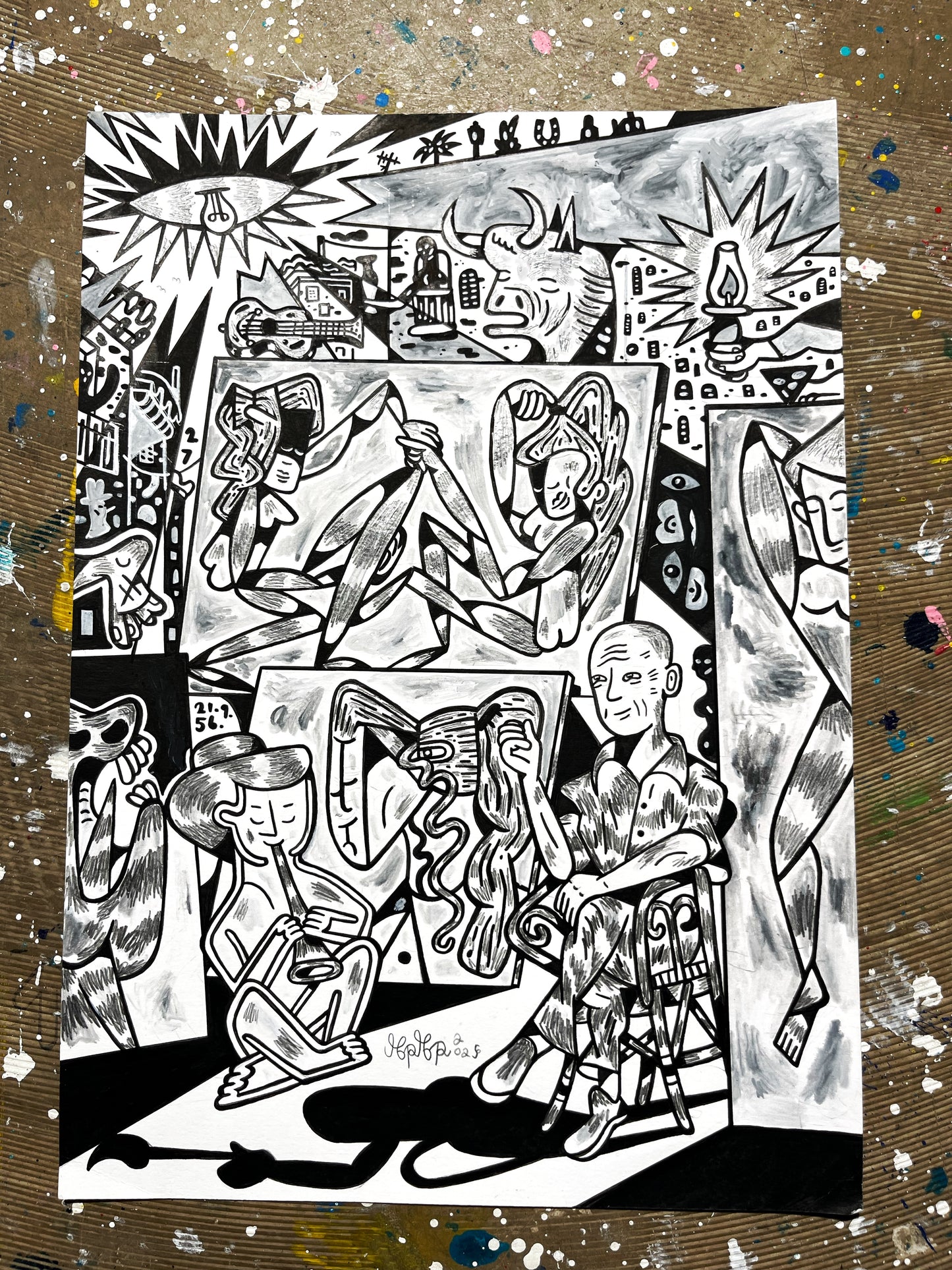 Picasso sort hvid original - A3 størrelse