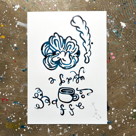 Kaffe og kage - A3 størrelse