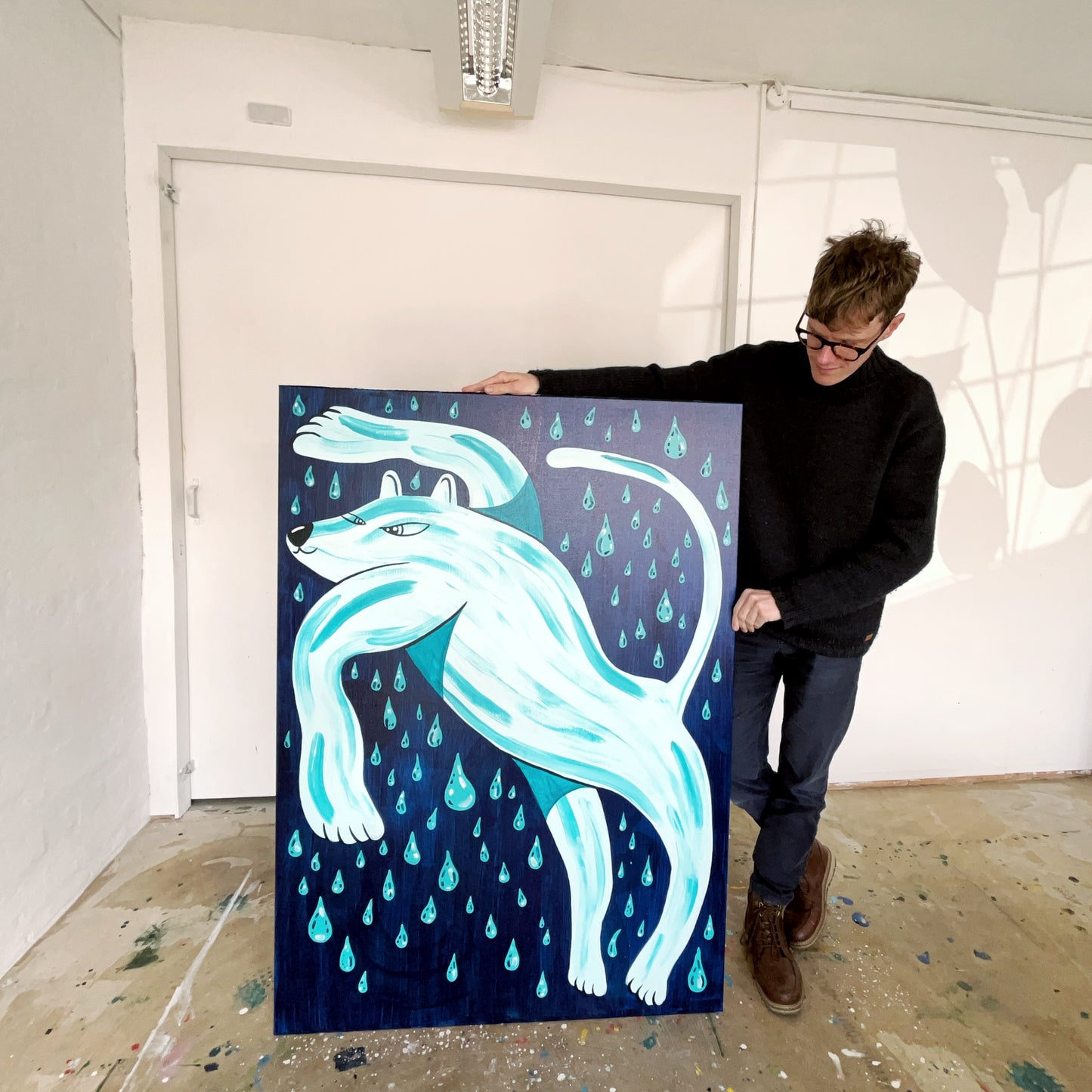 Regnen siler ned, alt imens nattens dyb gir dig plads til at være den, du længes efter at være - 140x100 cm