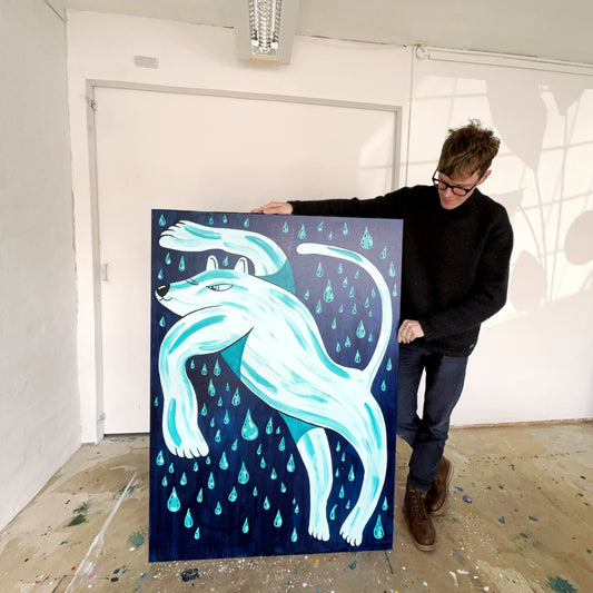 Regnen siler ned, alt imens nattens dyb gir dig plads til at være den, du længes efter at være - 140x100 cm