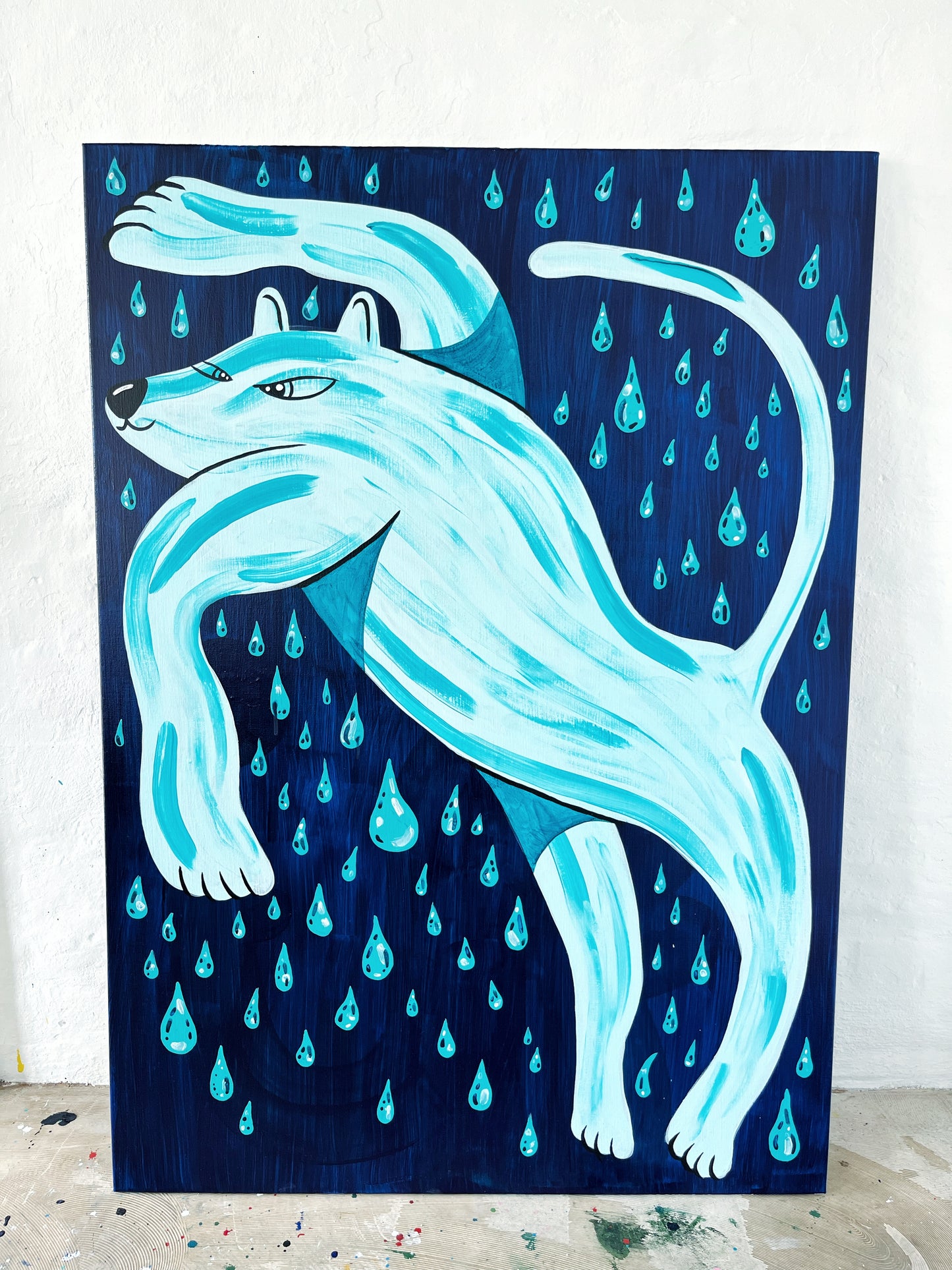 Regnen siler ned, alt imens nattens dyb gir dig plads til at være den, du længes efter at være - 140x100 cm