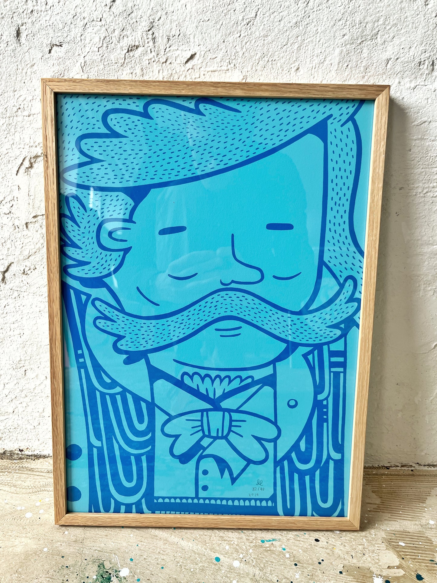 Indrammet Blue Gentleman - A3 størrelse