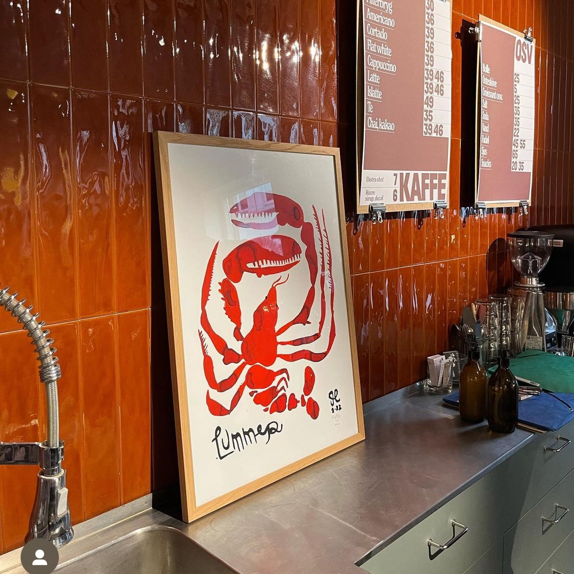 Sendt ud i hele Danmark 🇩🇰 Lummer AP - 70x50 cm 🦞