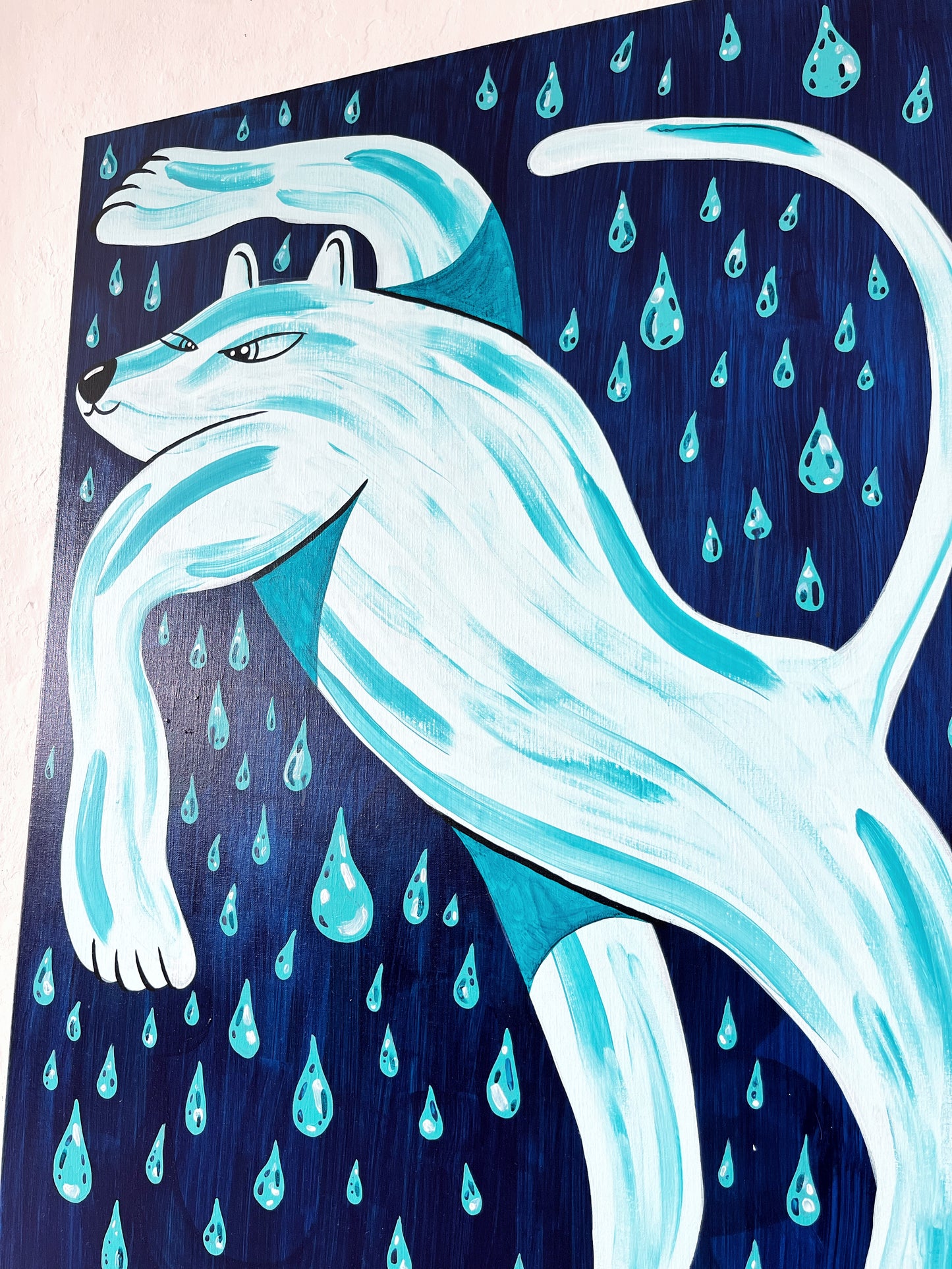 Regnen siler ned, alt imens nattens dyb gir dig plads til at være den, du længes efter at være - 140x100 cm