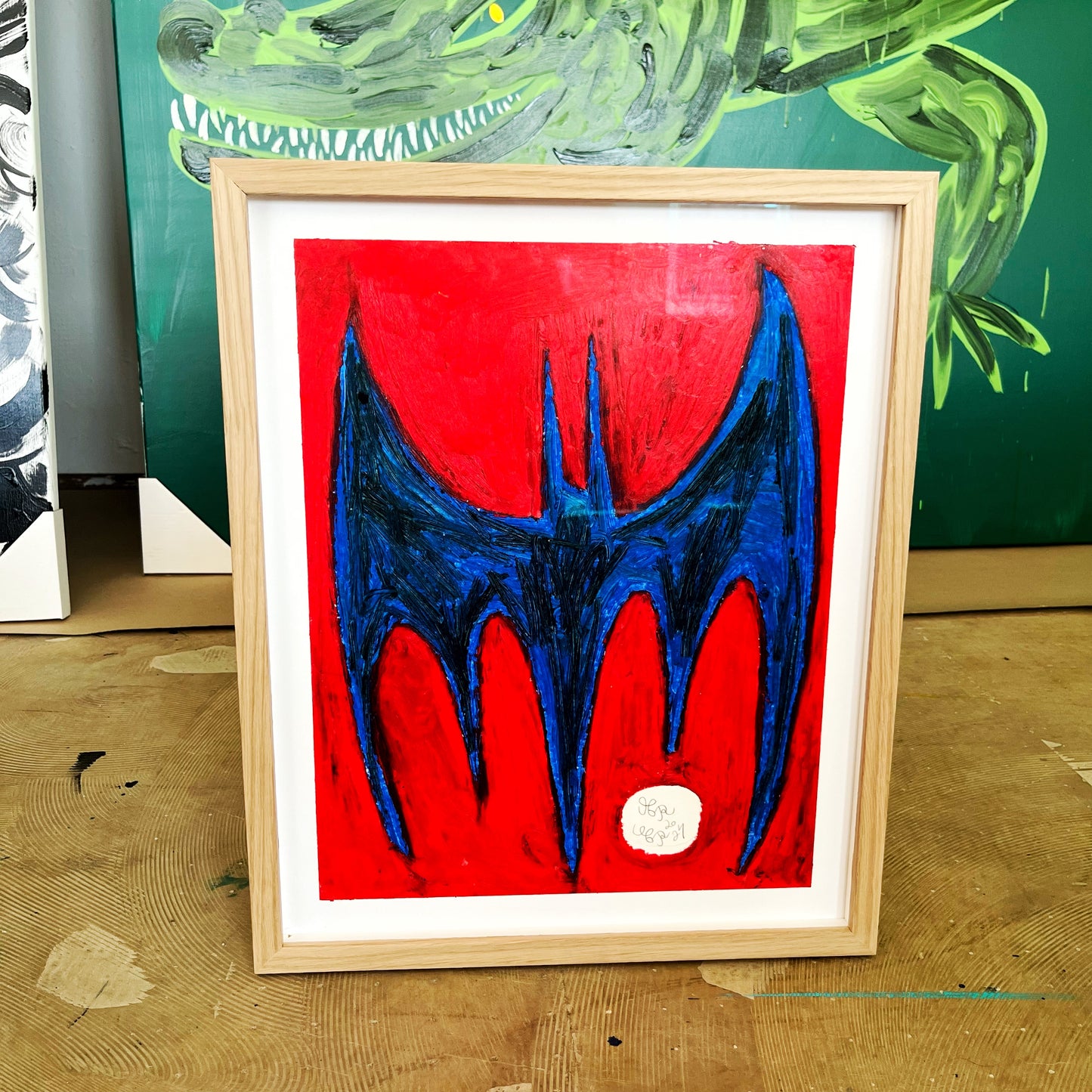 Flagermus, indrammet - 43x35 cm 🦇