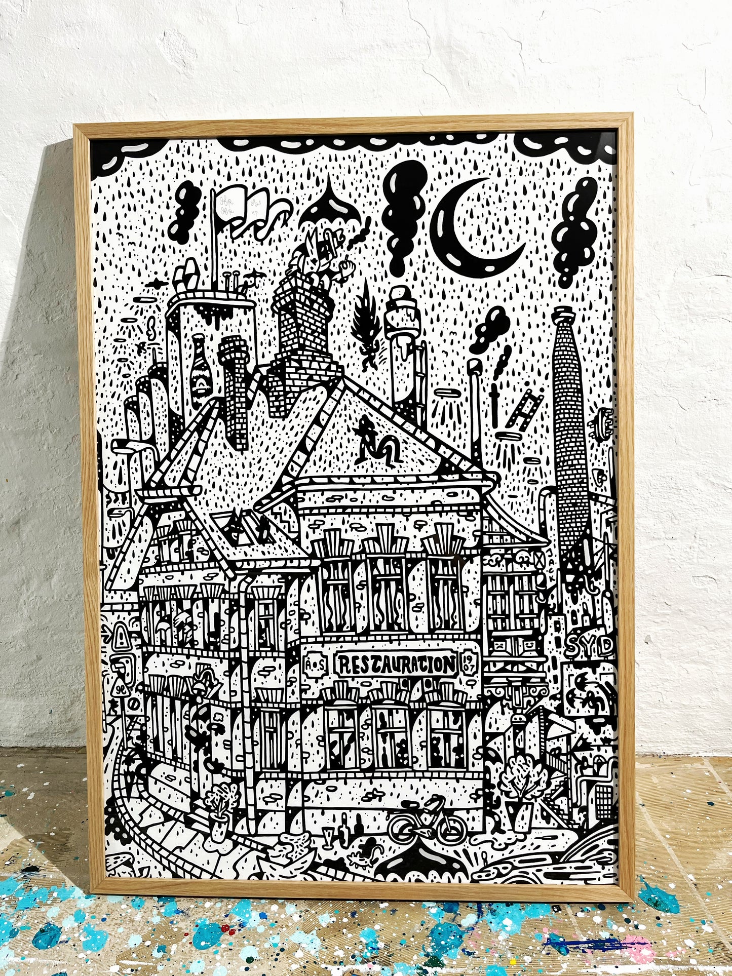 Indrammet Sydhavnen - 100x70 cm ☔️