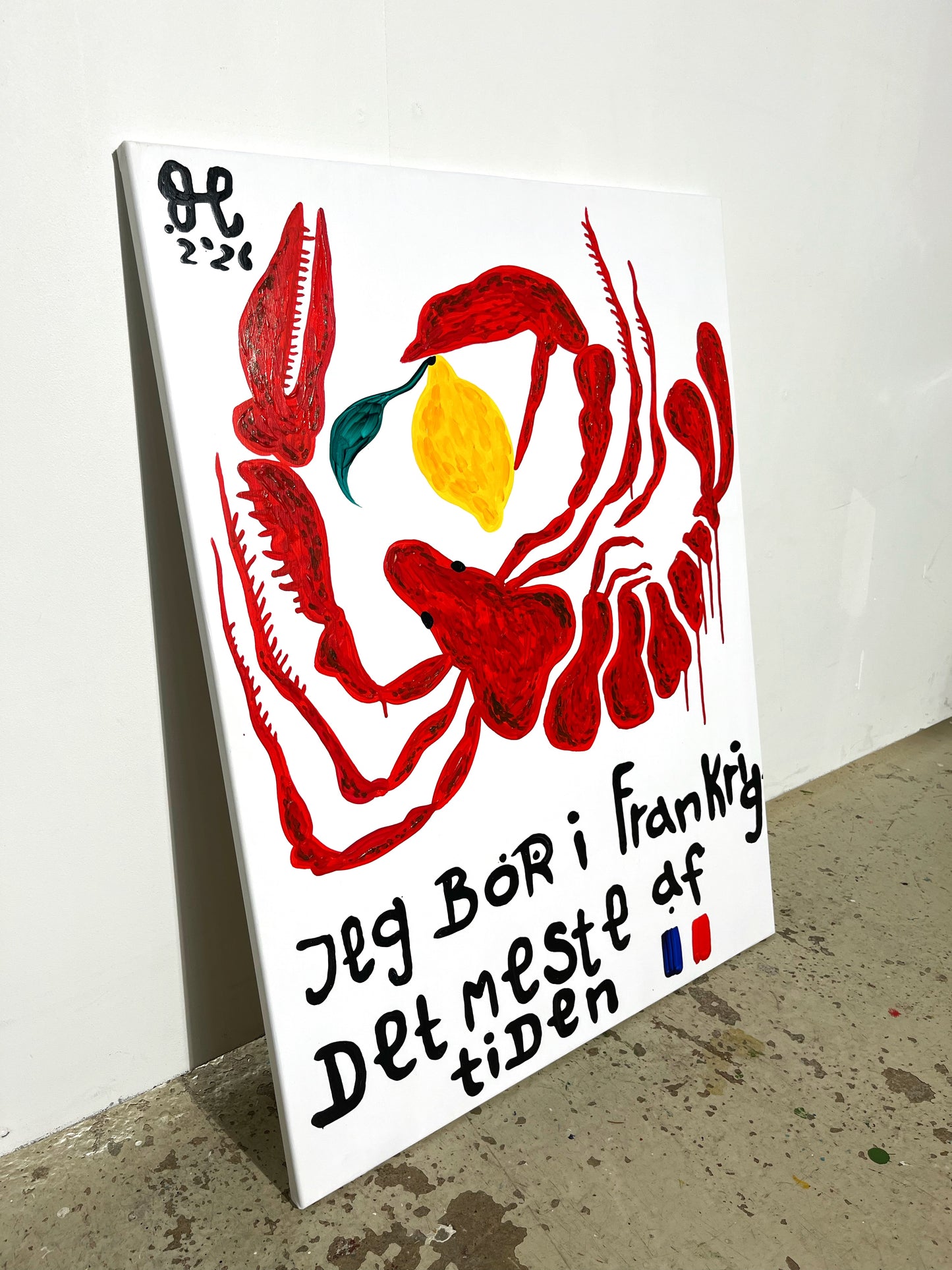 Jeg bor i Frankrig det meste af tiden - 80x60 cm