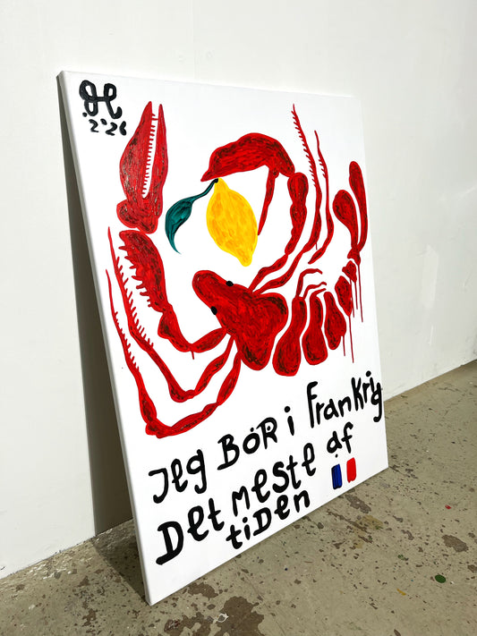 Jeg bor i Frankrig det meste af tiden - 80x60 cm