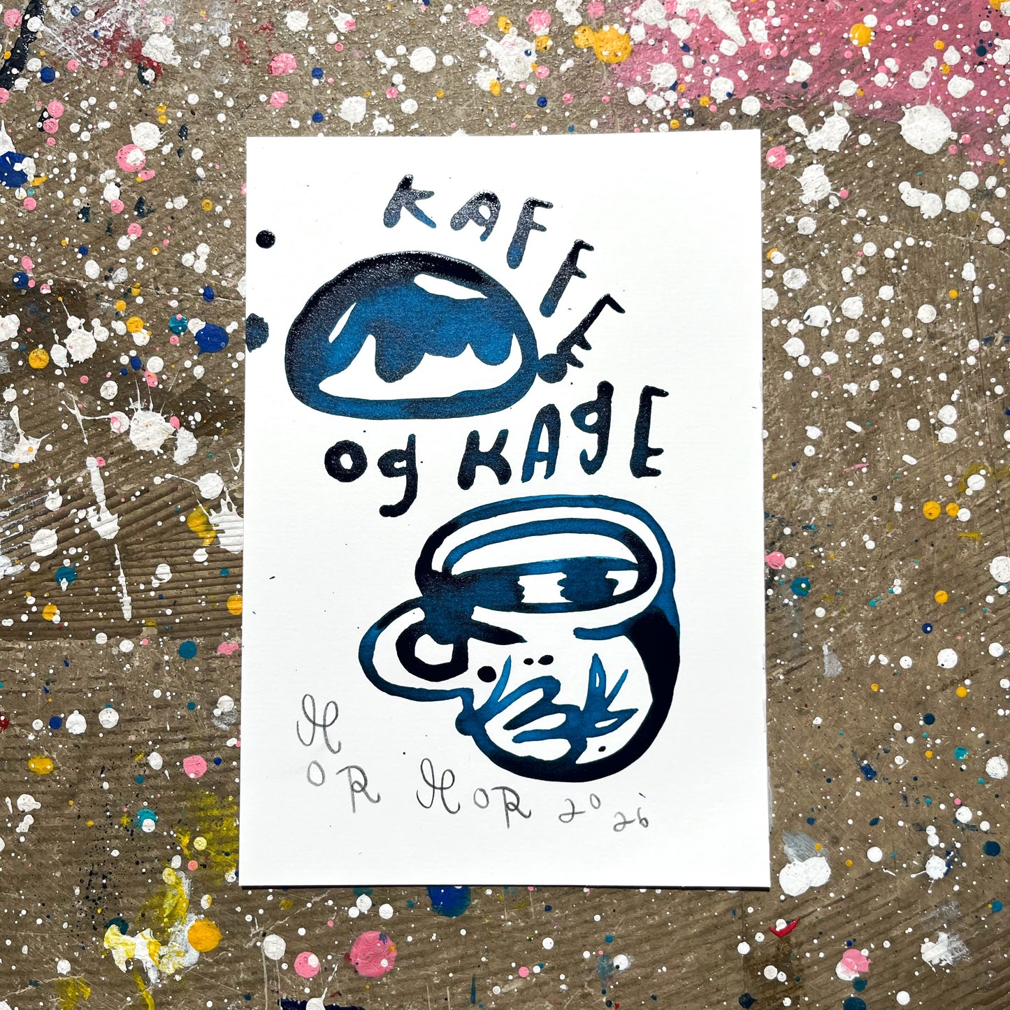 Kaffe og kage - 18x12,5 cm