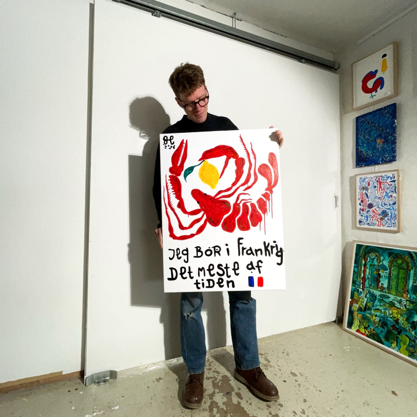 Jeg bor i Frankrig det meste af tiden - 80x60 cm