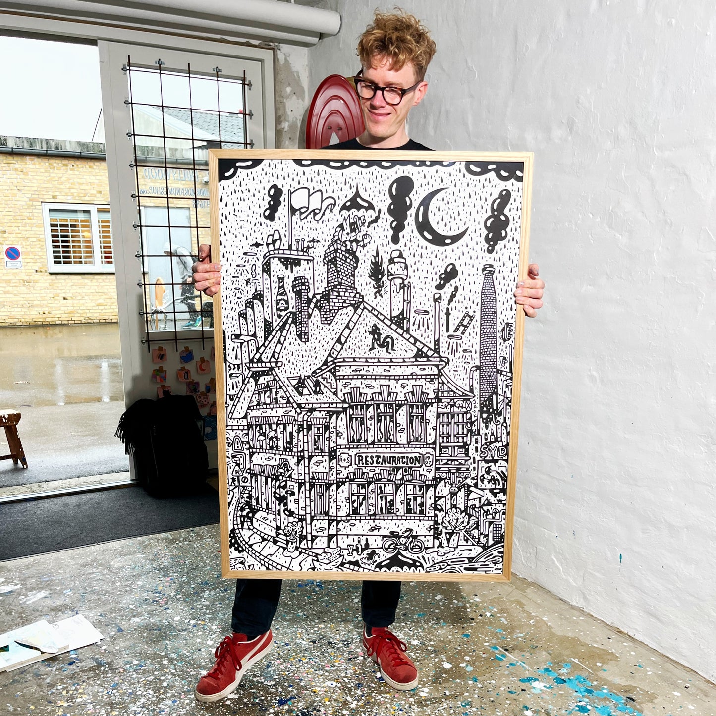 Indrammet Sydhavnen - 100x70 cm ☔️