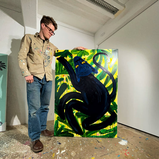 Sort panter - 140x100 cm