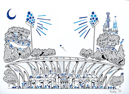 Allerede en bestseller - Over 190 stk. solgt! Aarhus Stadion - 50x70 cm ⚽️