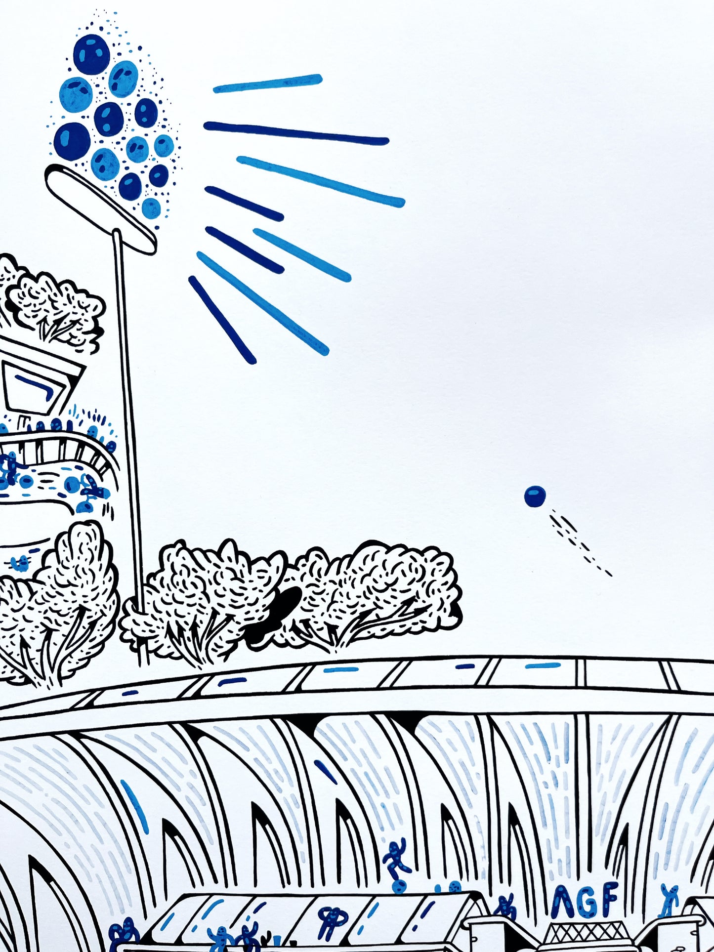 Allerede en bestseller - Over 170 stk. solgt! Aarhus Stadion - 50x70 cm ⚽️