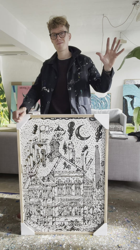 Indrammet Sydhavnen - 100x70 cm ☔️