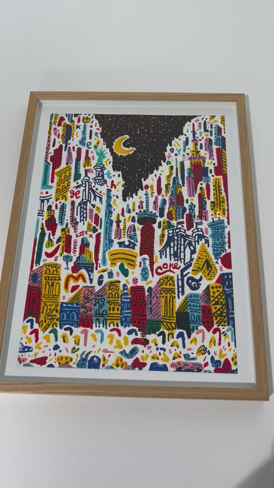 Byen der aldrig sover - 49x36 cm
