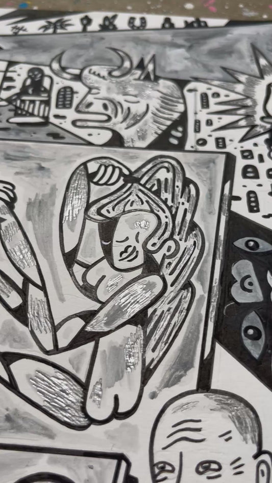 Picasso sort hvid original - A3 størrelse