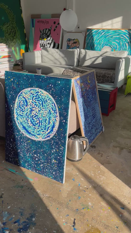 Vintermåne - 80x60 cm 🌝