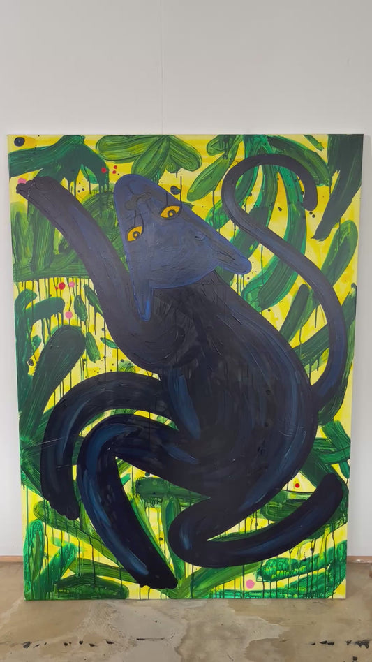 Sort panter - 140x100 cm