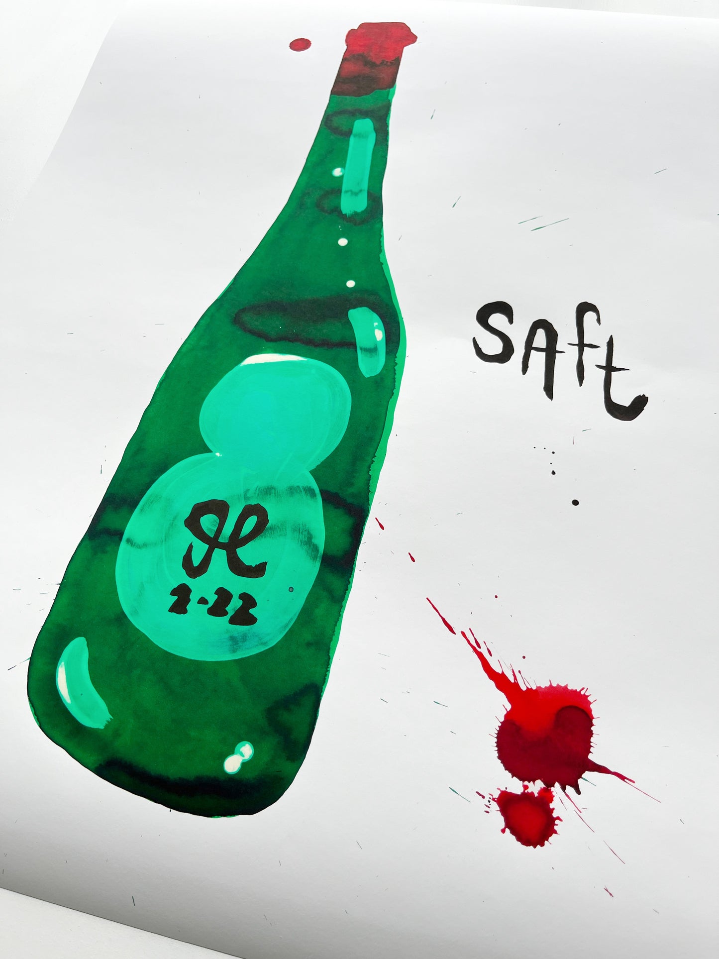 Under 7 stk. tilbage - Et af de populæreste prints: Saft - 70x50 cm 🍷